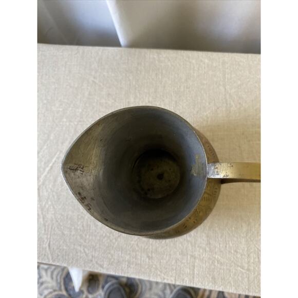 Saran Brass/pewter Pitcher Vase Made In India 491T 5.5” Tall - Picture 4 of 5